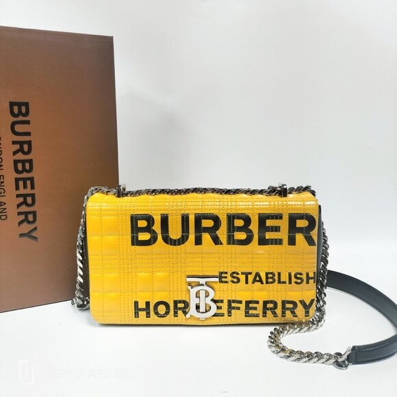Burberry Yellow Croc-Embossed Horseferry Crossbody BagBold & Eye-Catching